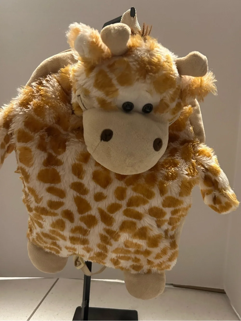 Plush Giraffe Backpack - Yellow and Cream